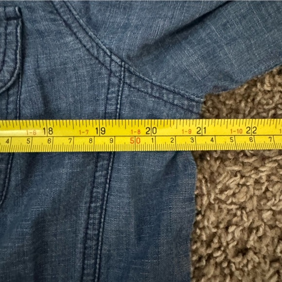 Tommy Hilfiger Women’s Blue Button Up 4 Pocket Utility Shirt Size XL - Picture 4 of 5